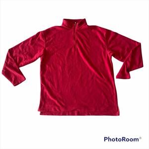 Spyder 1/4 zip pull tab pullover red long sleeved fleece size large